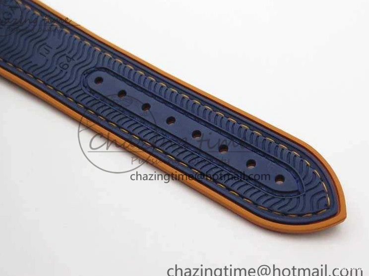 1219 Unique Planet Ocean 45mm GMT Blue DLC Black OMF Best Edition Blue Dial On Blue Gummy Strap A 8123